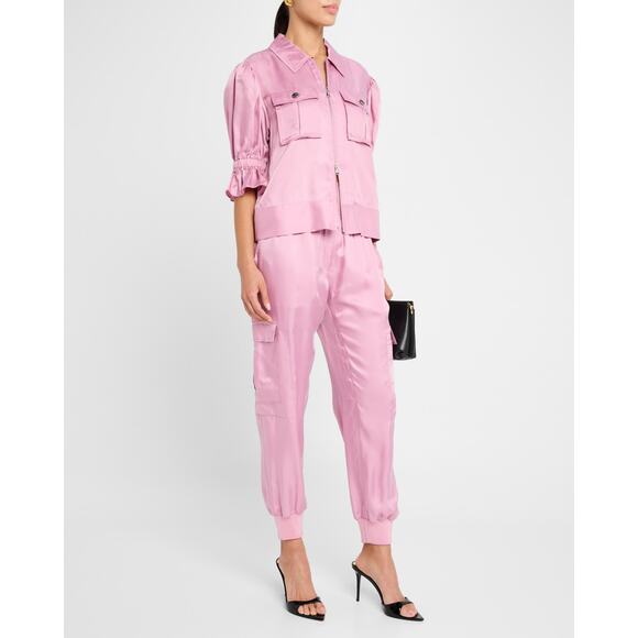 FLAWED Cinq A Sept Giles Satin Jogger Pants NWT - Picture 2 of 10